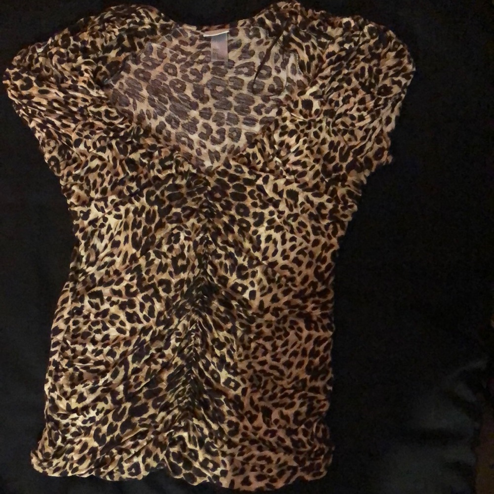 Leopard Print V Cut Top
